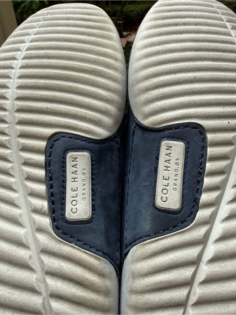 Cole Haan Navy Suede Penny Loafers